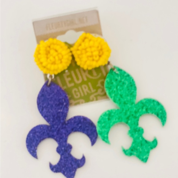 New, Mardi Gras Earrings - Picture 3 of 3